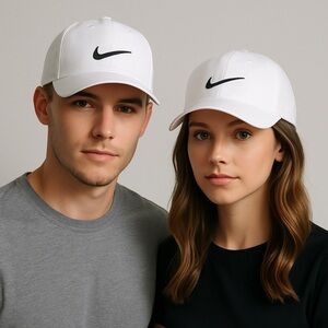 NIKE GOLF CLUB UNISEX CAP HAT MEDIUM LARGE WHITE SNAPBACK DRIFIT SWOOSH MONOGRAM